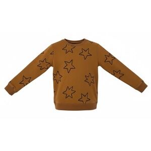 Tea Collection Kids Unisex Stars Brown Black Crewneck Sweater, Size 6